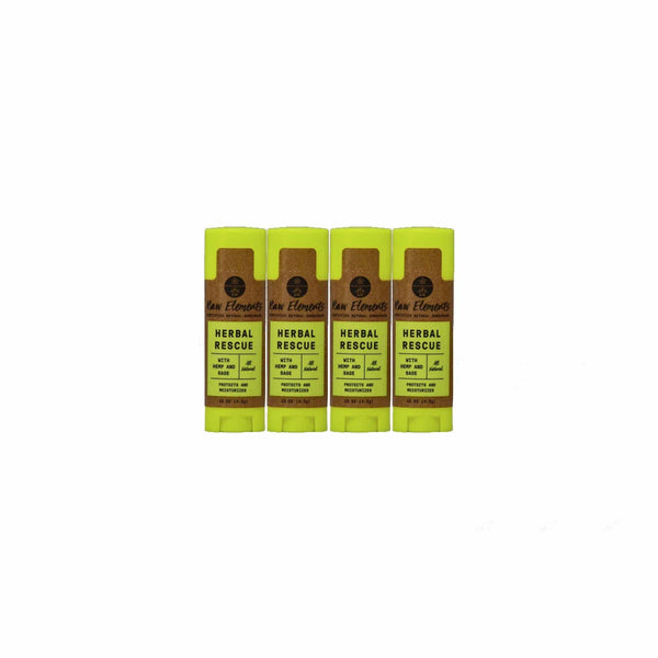 RAW ELEMENTS Herbal Rescue Natural Lip Balm 4-Pack 