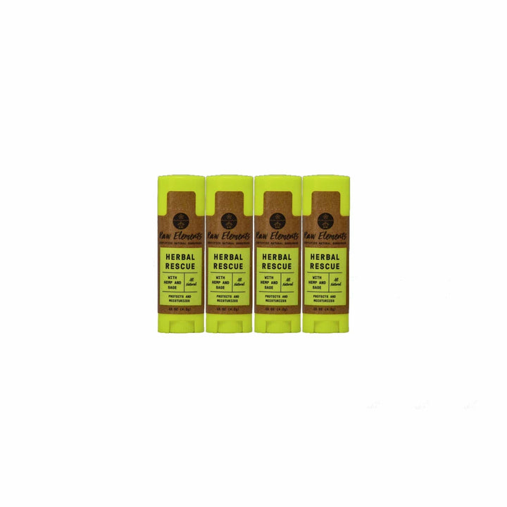 RAW ELEMENTS Herbal Rescue Natural Lip Balm 4-Pack 